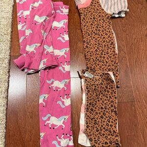 Hanna Andersson Pink Unicorn and Leopard Pajama Sets
